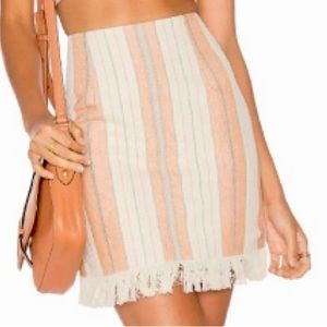 Majorelle Saddle Striped Fringe Skirt - S